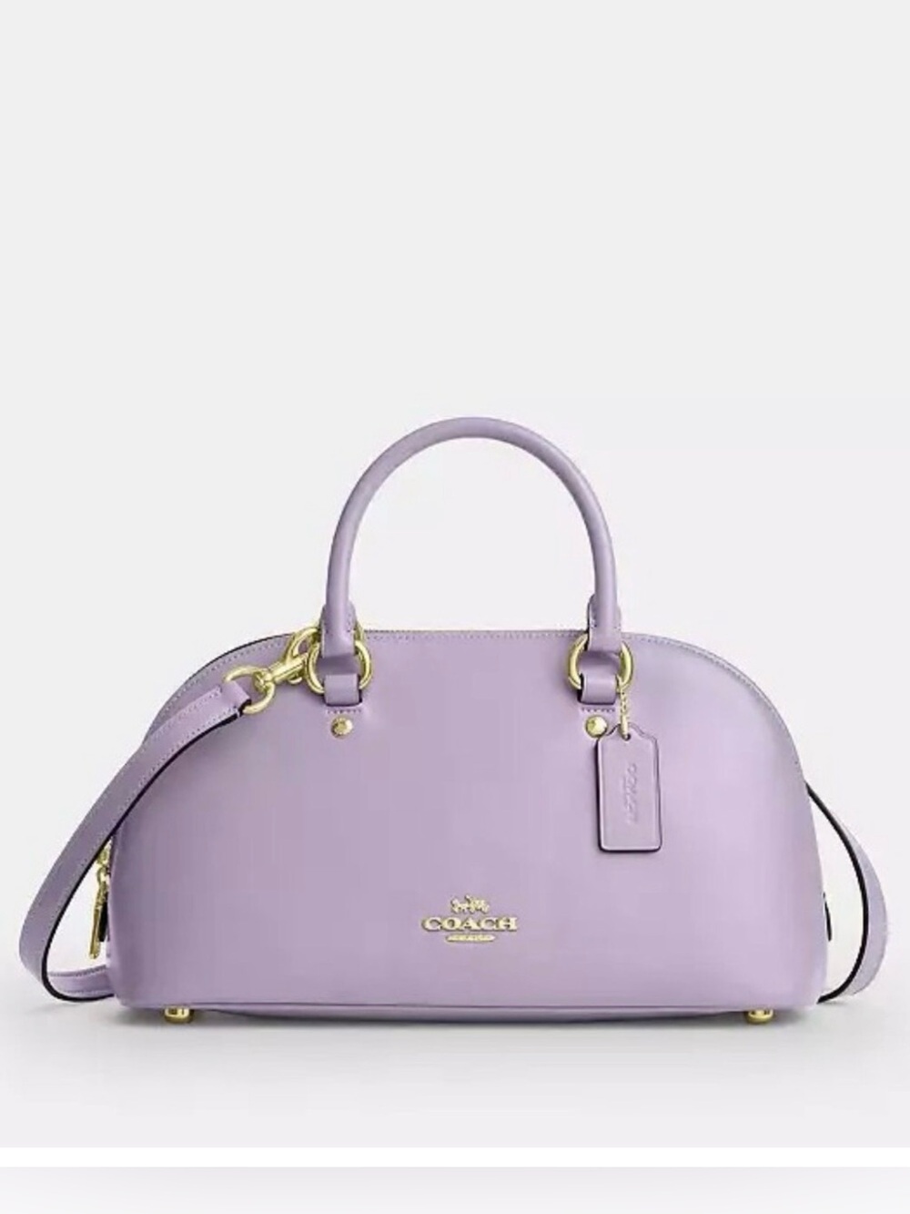 💜Coach NWT Lilac Lara Top Handle Satchel with Crossbody Strap and Gold Hardware